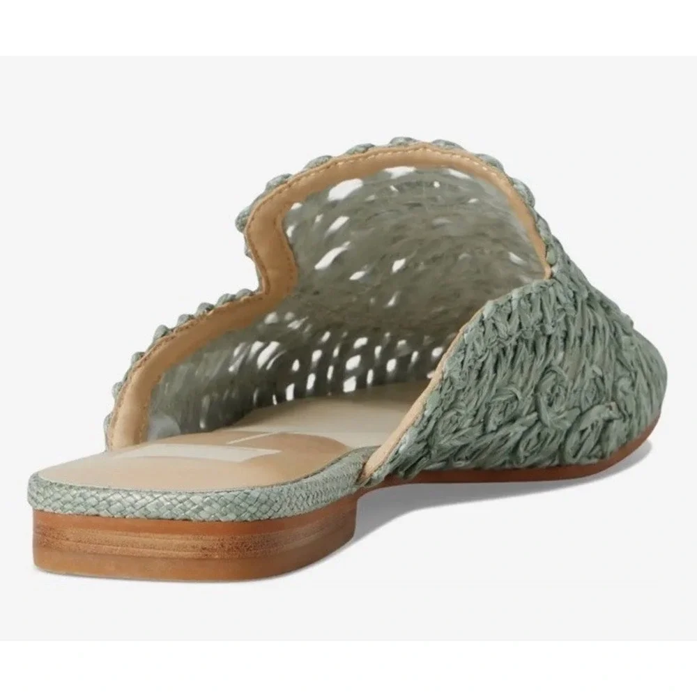 New NWOB Womens Dolce Vita Diya Raffia Sage Casual Sandals Slides 6.5M - Picture 5 of 5